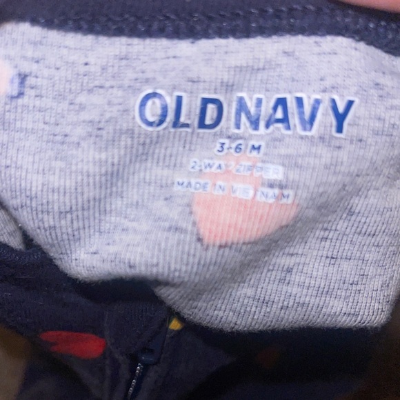 Old Navy Navy and Red Heart and Rainbow Baby Footie - Picture 3 of 3